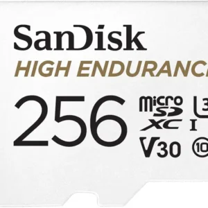 SanDisk 256GB High Endurance Video microSDXC Card with Adapter for Dash Cam and Home Monitoring systems – C10, U3, V30, 4K UHD, Micro SD Card – SDSQQNR-256G-GN6IA