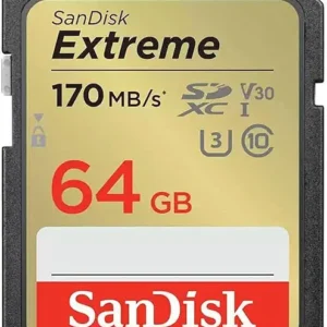 SanDisk 64GB Extreme SDXC UHS-I Memory Card – C10, U3, V30, 4K, UHD, SD Card – SDSDXV2-064G-GNCIN