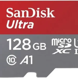 SanDisk 128GB Ultra microSDXC UHS-I Memory Card – Up to 140 MB/s, C10, U1, Full HD, A1, Micro SD Card – SDSQUAB-128G-GN6MN